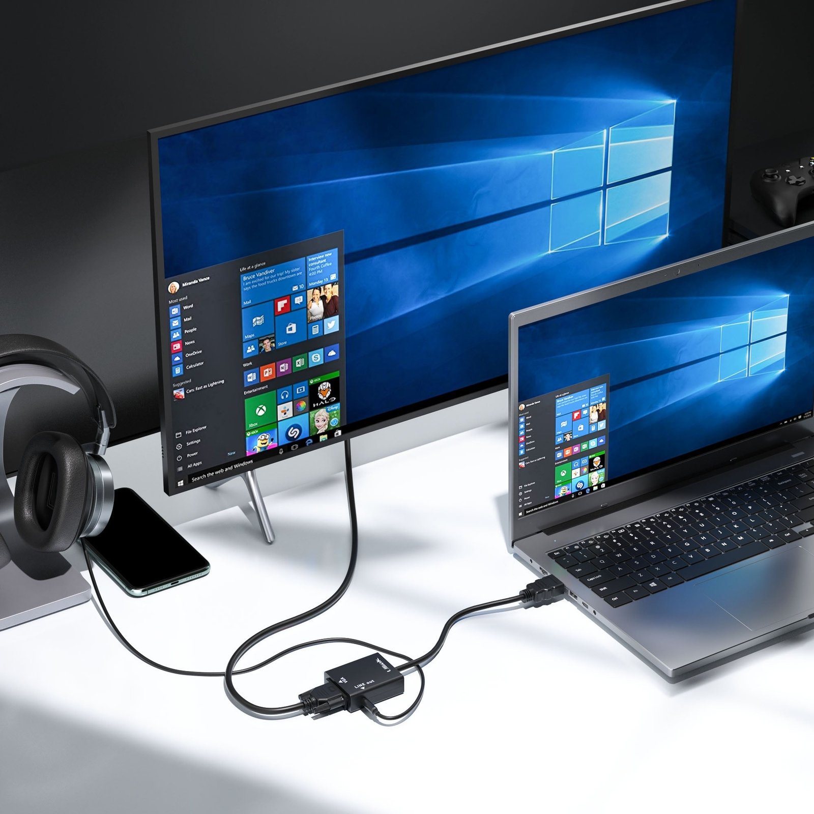 Adaptador HDMI a VGA + Audio Portable Full HD UL - CV3500