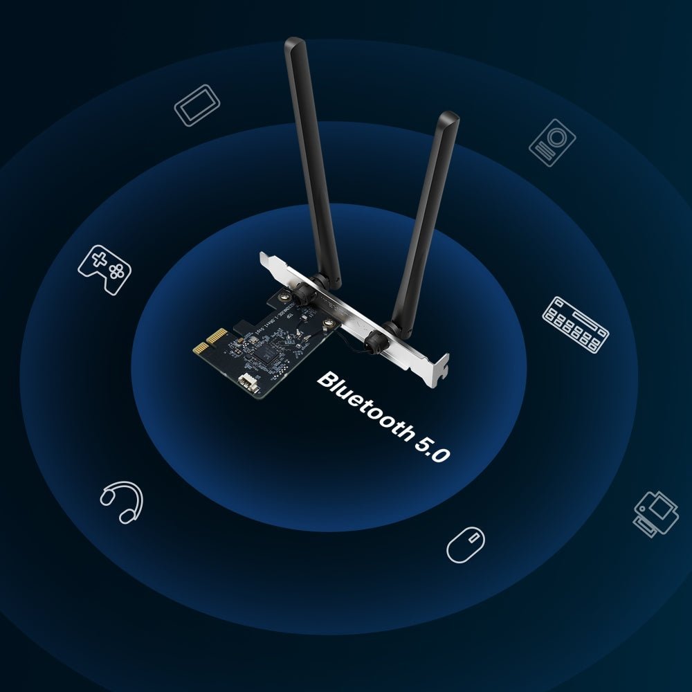 Adaptador PCIe Mercusys MA30E Wi - Fi dual banda y Bluetooth
