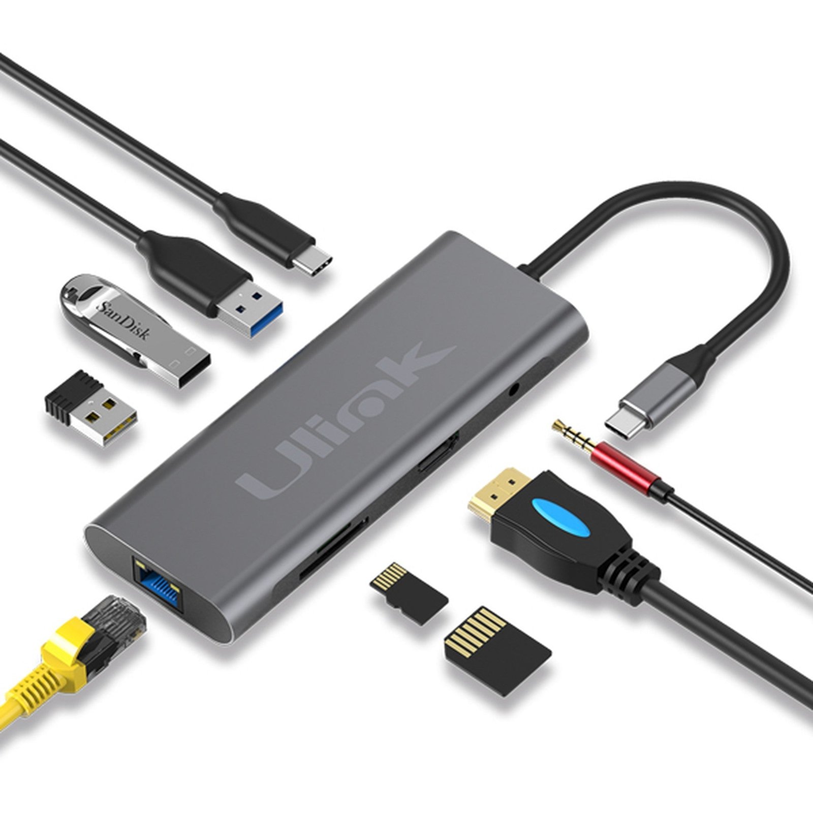 Adaptador USB-C Multipuerto 9 en 1 Ulink UL-ADC901