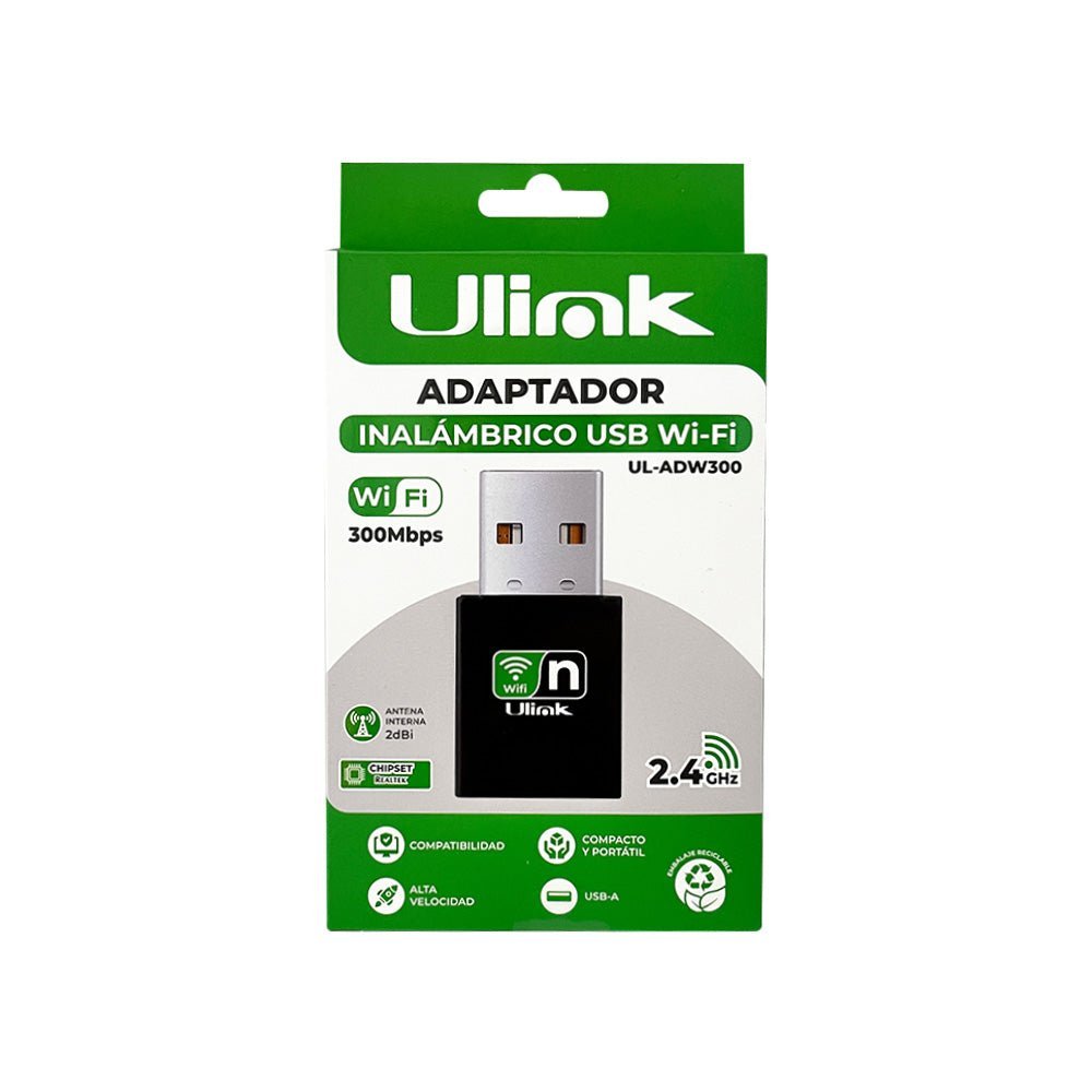 Adaptador USB Wi - Fi 300 Mbps Mini UL - ADW300 Negro