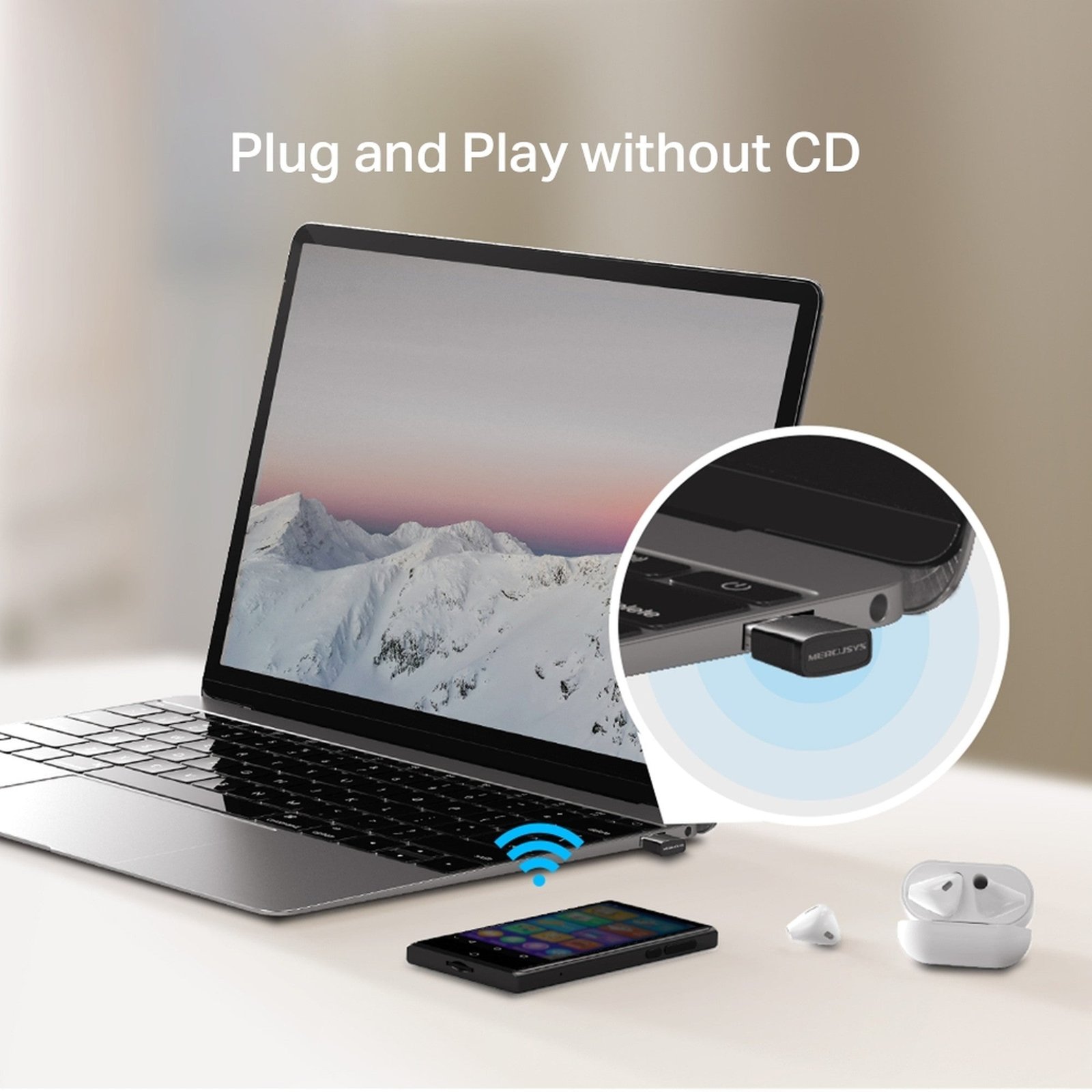 Adaptador USB Wifi Nano N300 MA12N para PC