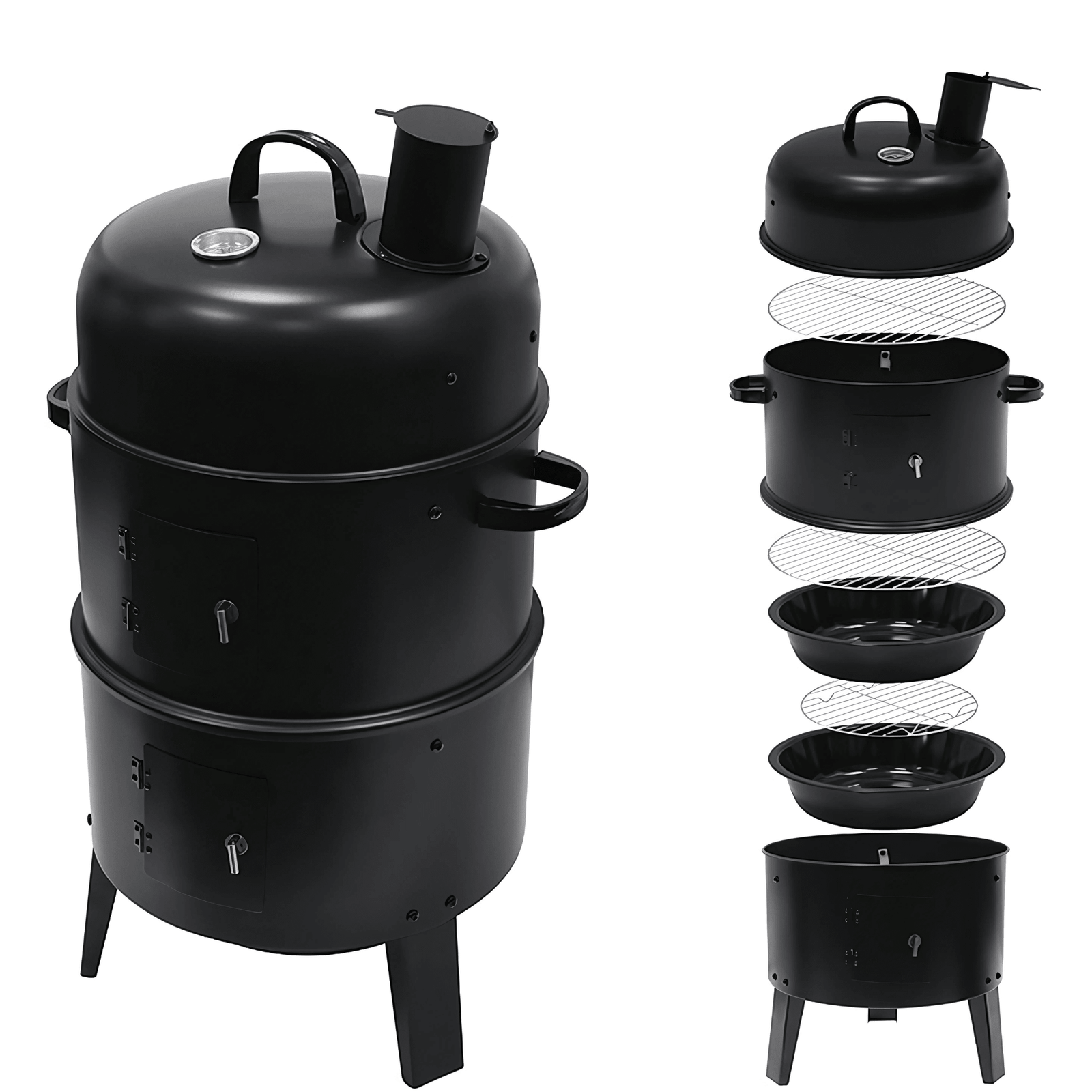 Asador Parrilla Ahumador Multifuncional 3 en 1 Carbón