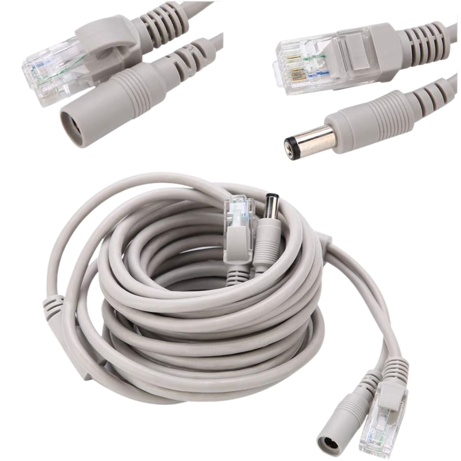 Cable de Red + DC 5M Para camaras de seguridad CCTV NVR