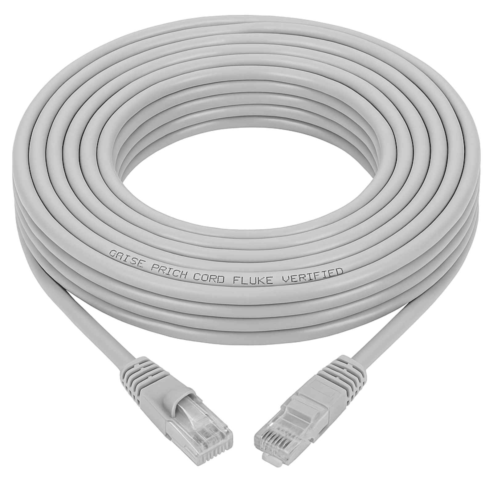 Cable de Red Patch Cord Cat5e 30m Gris Certificado Fluke
