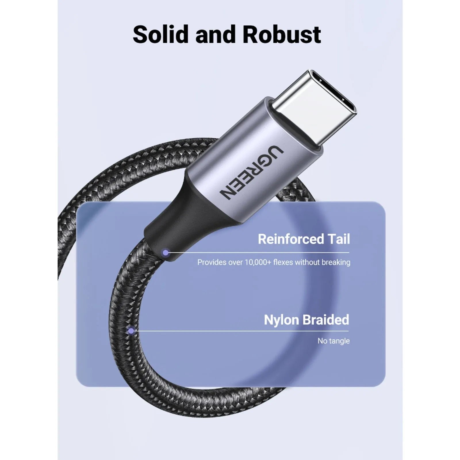 Cable USB - C a USB - A UGREEN 3A 1 Metro Reforzado US288 Negro
