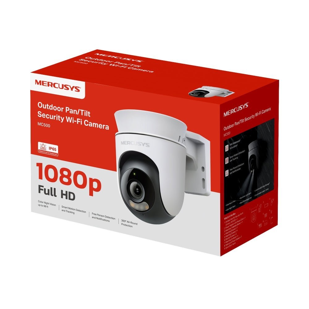 Cámara Exterior WiFi Mercusys MC500 1080p Motorizada PTMercusysItems Digital Spa – Tecnología, Hogar y Fitness en un solo lugar