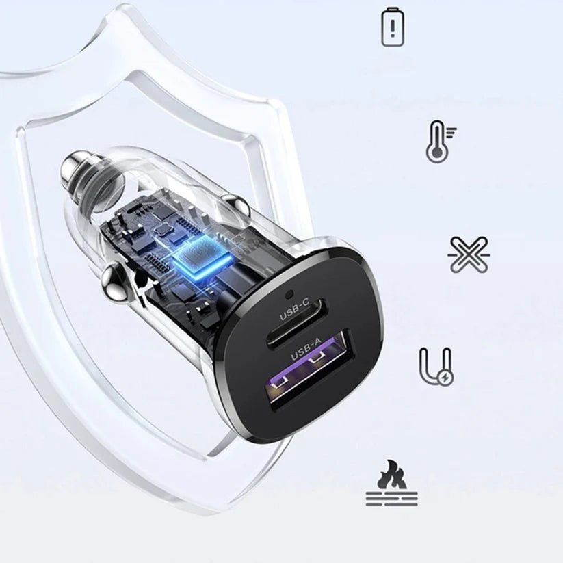 Cargador de Auto UGREEN 30W USB - C PD y USB - A Quick Charge