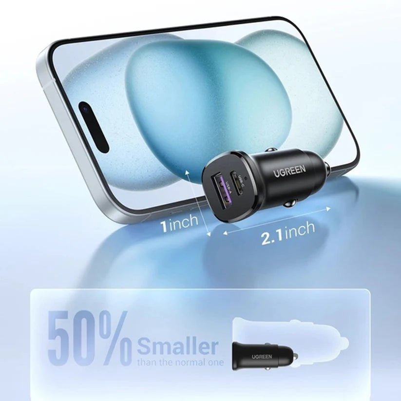 Cargador de Auto UGREEN 30W USB - C PD y USB - A Quick Charge