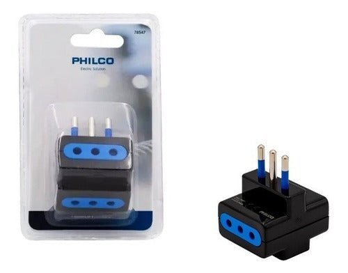 Enchufe Triple / Ladrón De Corriente De 3 Patas, Negro