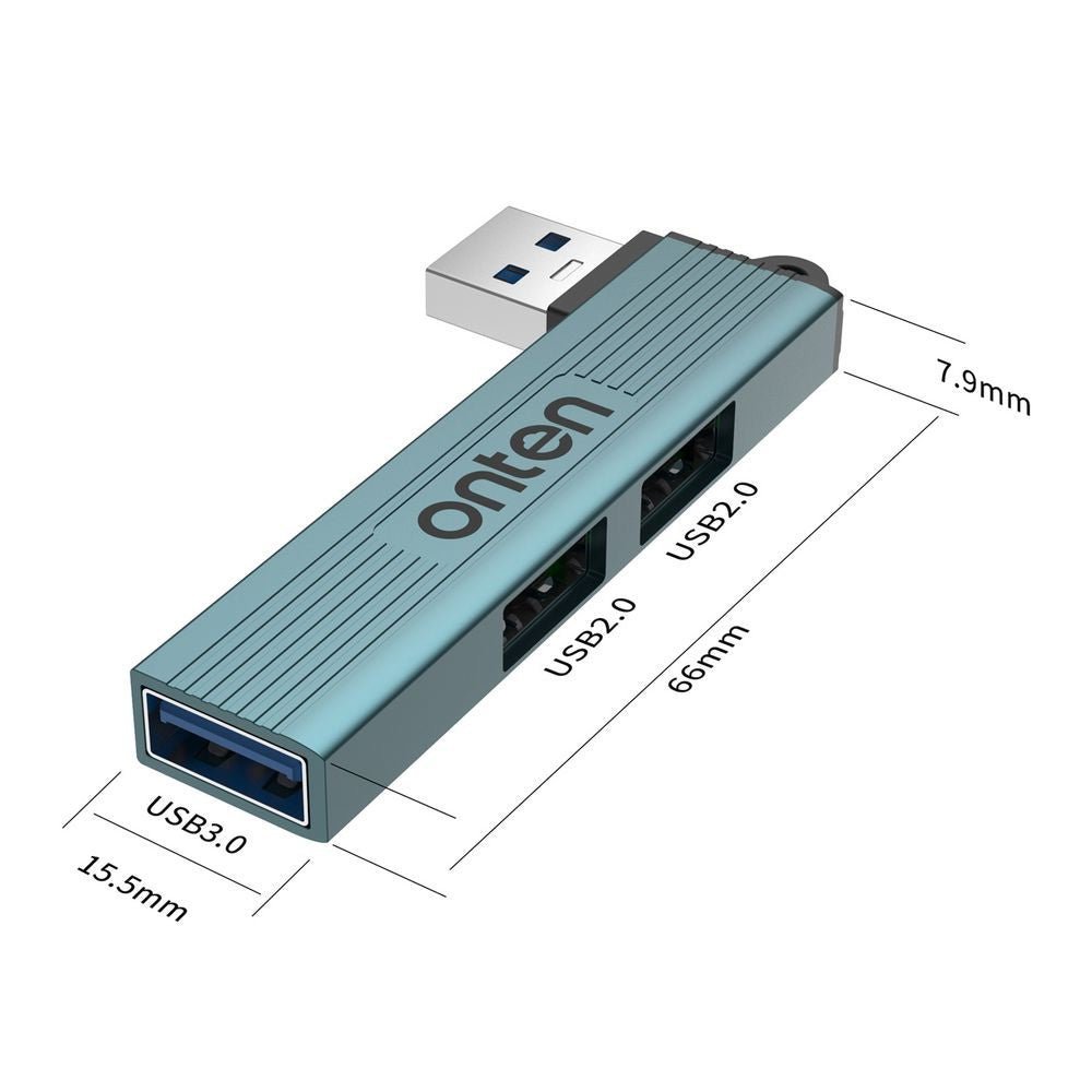 HUB USB 3 Puertos OTN - US51: 1x USB 3.0 + 2x USB 2.0