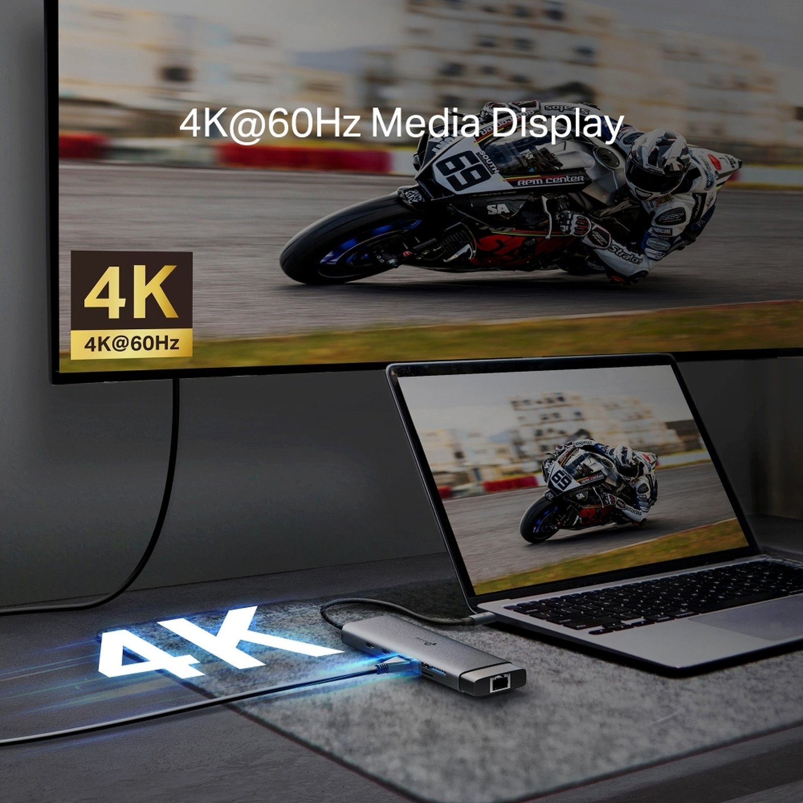 Hub USB-C 9 en 1 UH9120C con HDMI, RJ45 y USB 3.0