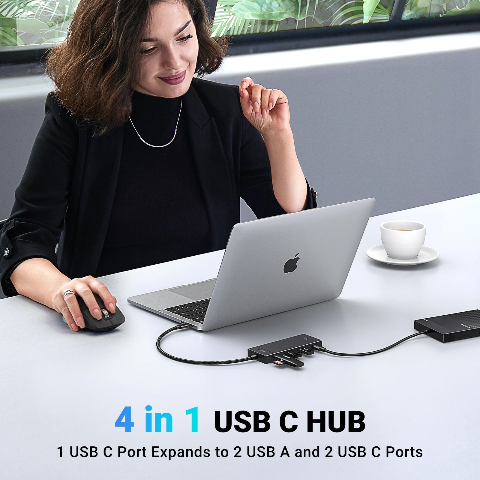 Hub USB - C UGREEN CM806 10Gbps 2x USB - C 2x USB - A 3.2 Gen 2