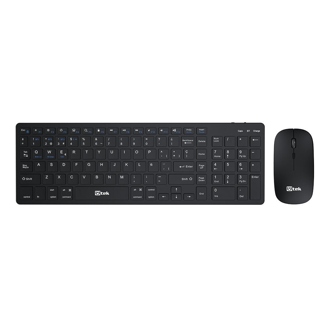 Kit Teclado y Mouse Bluetooth 2.4GHz Recargable UT-KTD605BW