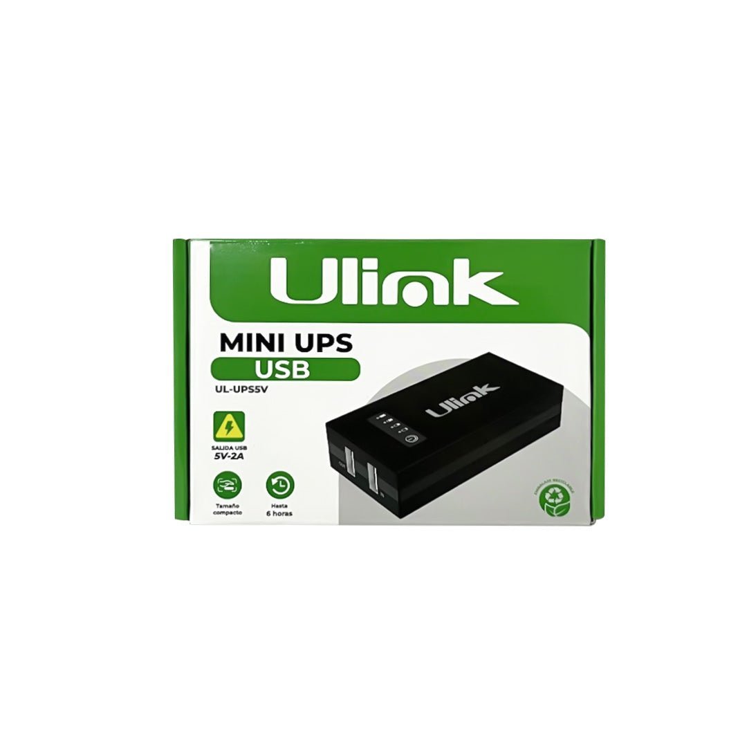 Mini UPS 5200mAh USB 5V 2A UL - UPS5V portátil