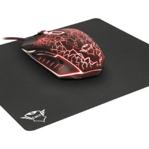 Mouse gamer Trust GXT 783 Izza negro + Mouse Pad Usb
