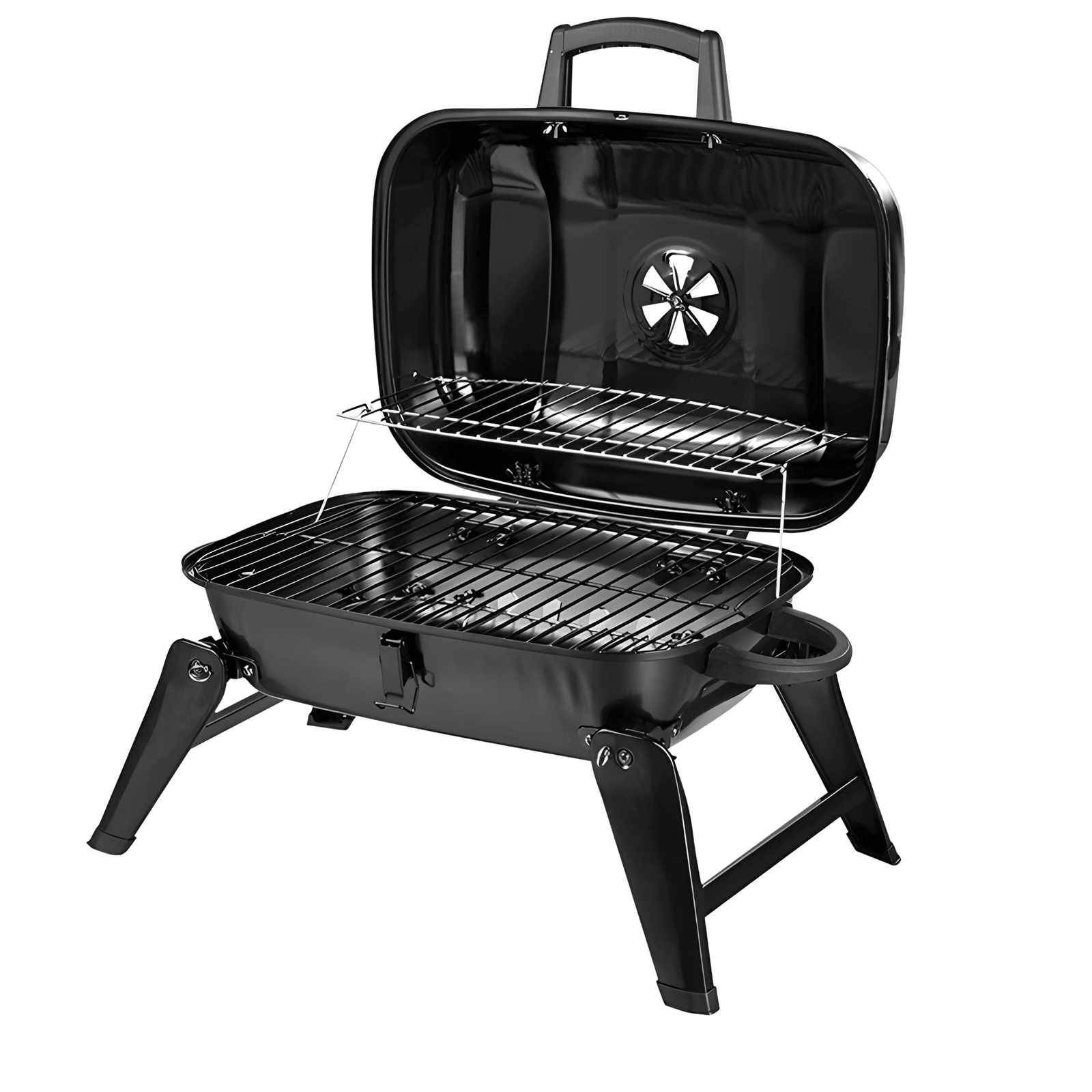 Parrilla Portátil Tipo Maleta Grande BBQ Carbón Camping