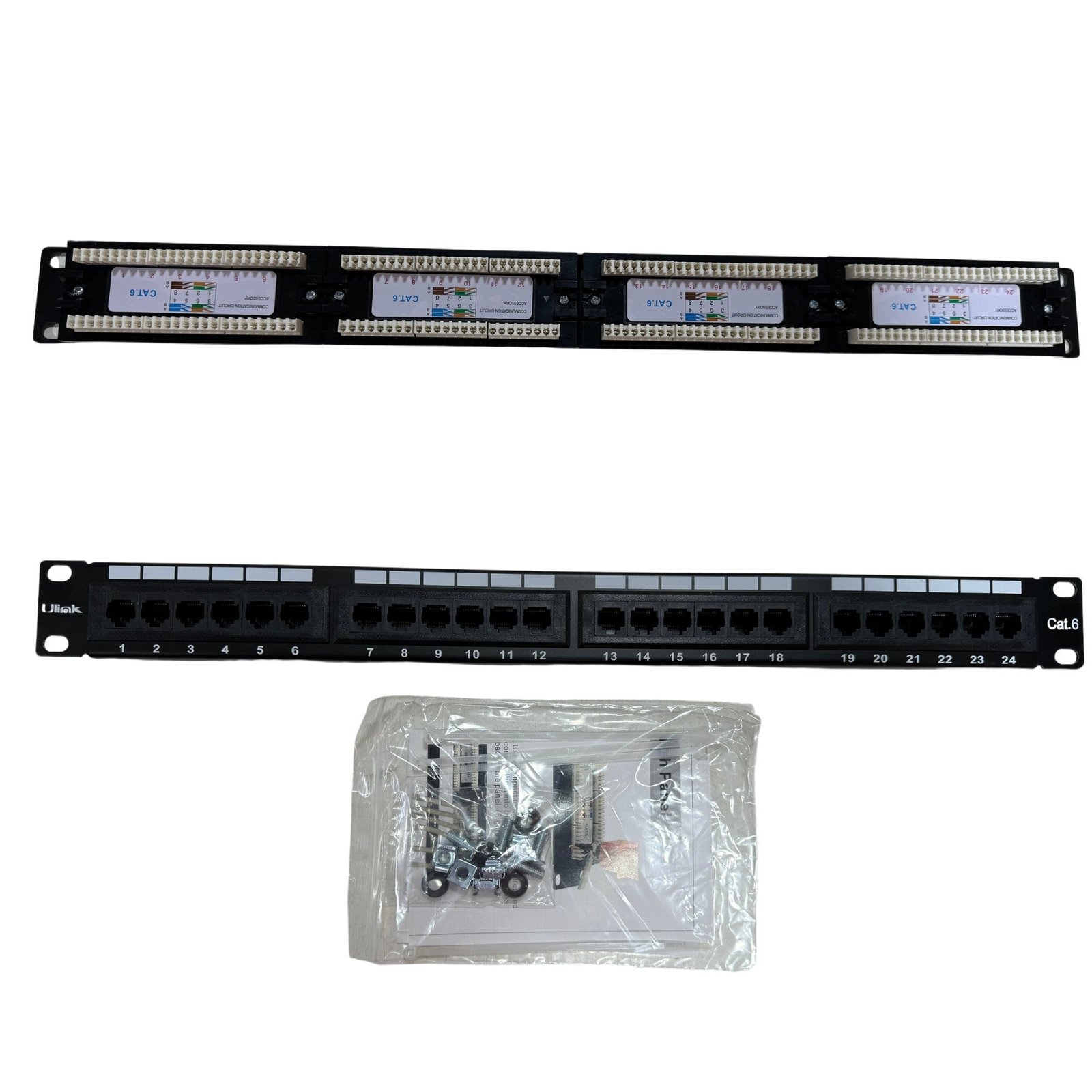 Patch Panel Cat6 24 Puertos Ulink para Rack 19" 1U