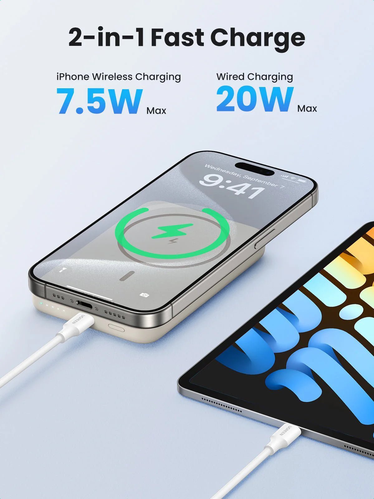 Power Bank Magnética UGREEN 10000mAh MagSafe iPhone PD 20W