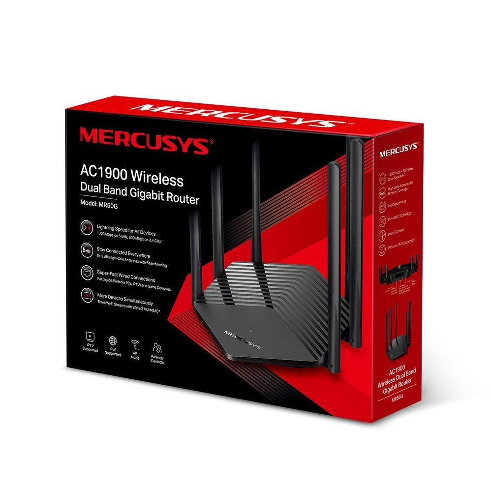 Router Gigabit Inalámbrico Mercusys MR50G AC1900 Doble Banda