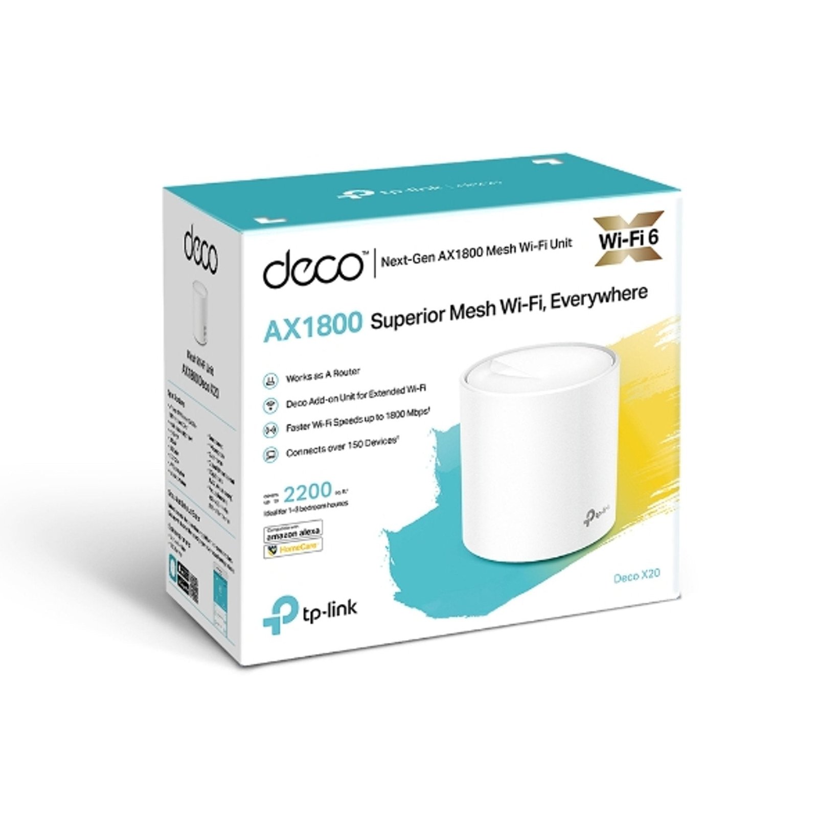 Router WiFi 6 Mesh AX1800 TP-Link Deco X20