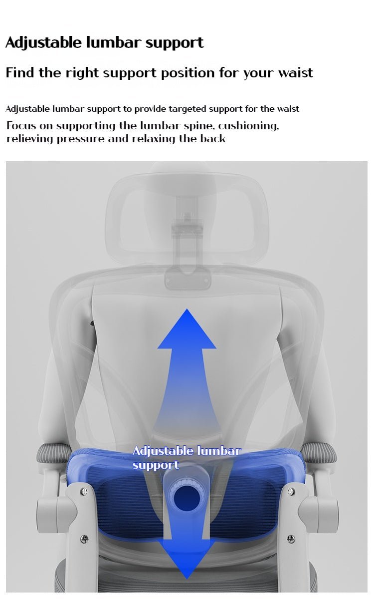 Silla Ergonómica de Oficina con Soporte Lumbar y Reclinación