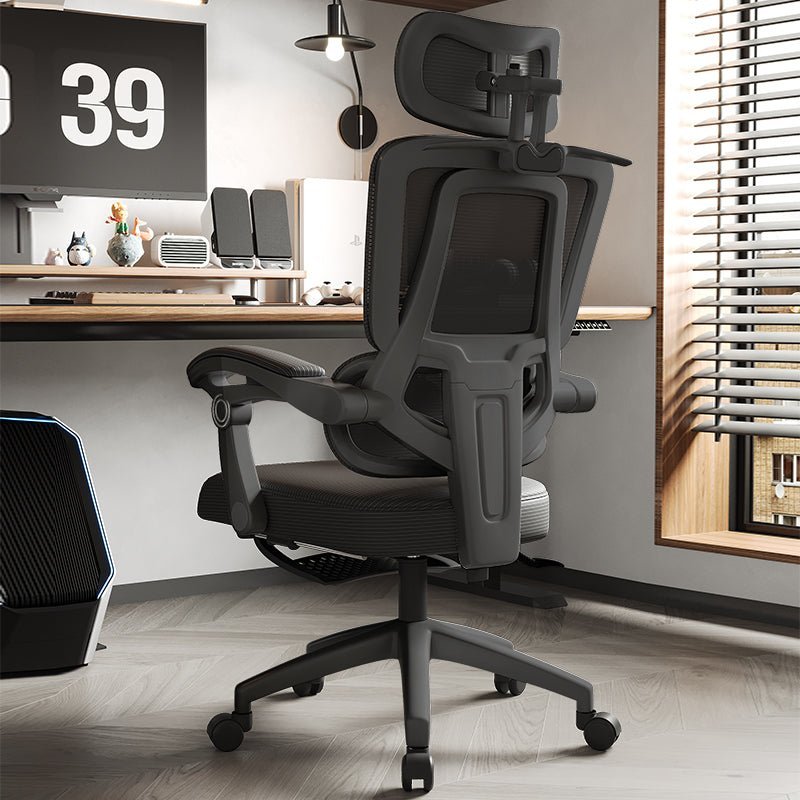 Silla Ergonómica Reclinable Soporte Lumbar y Reposapiés Negra