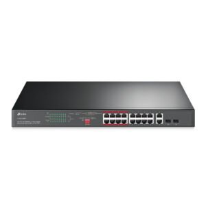Switch 16 Puertos PoE 10/100 Mbps + 2 PoE Gigabit + 2 SFP Gi Cable