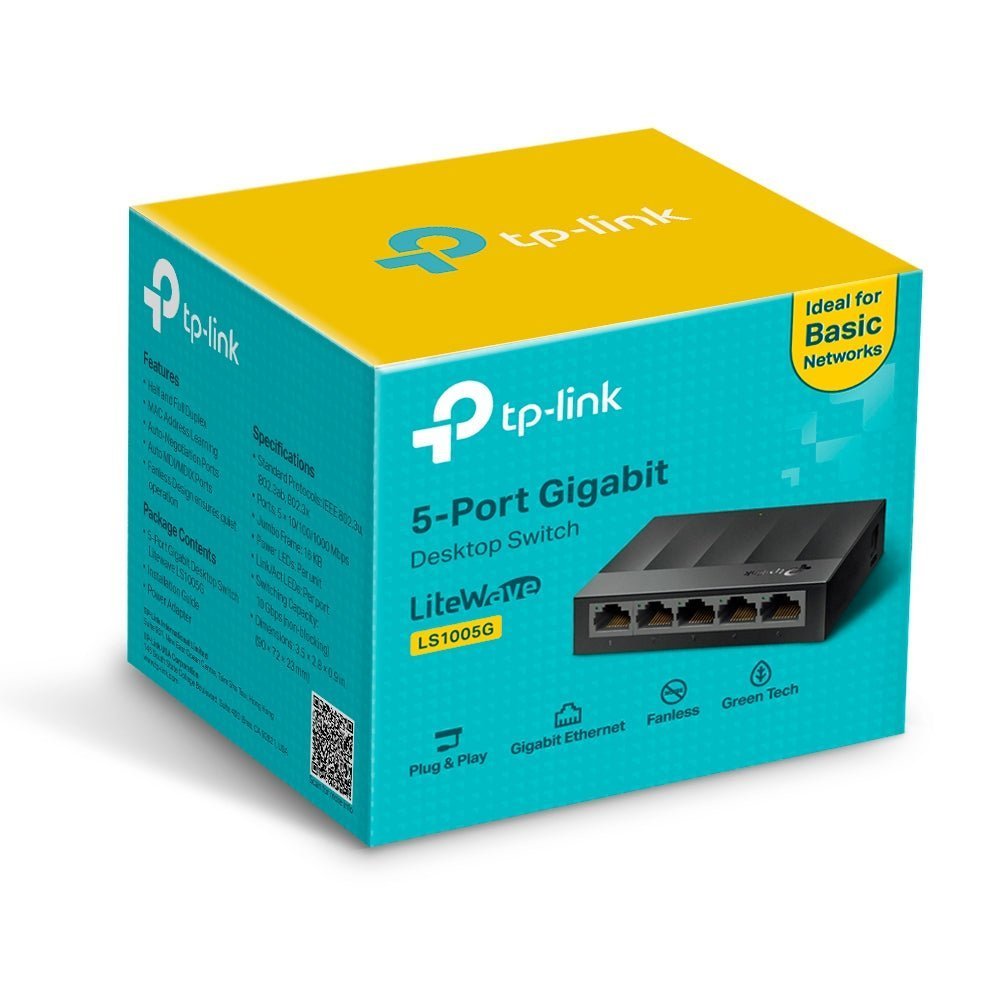Switch TP - Link LS1005G 5 Puertos Gigabit Plug & Play