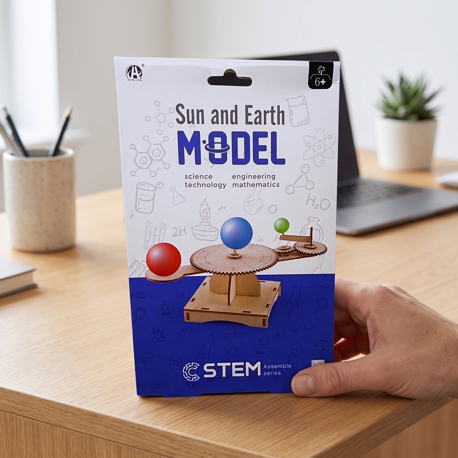 Juguete Cientifico STEM Sun Earth Model En Madera - Imagen 3
