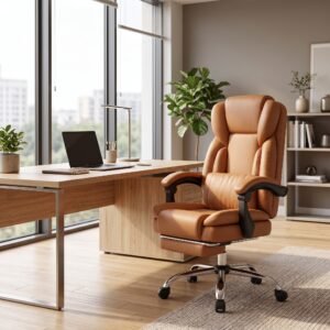 Silla Oficina Ergonomica Reclinable Cuero PC
