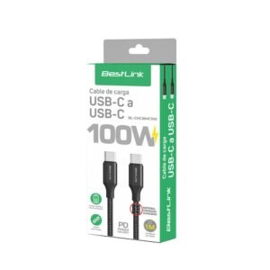 Cable USB-C a USB-C 100W Trenzado BL-CHCBMC100 PD