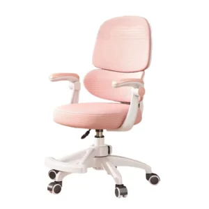 Silla de Escritorio Infantil Ergonomica Regulable 608F Apoyabrazos Rosa
