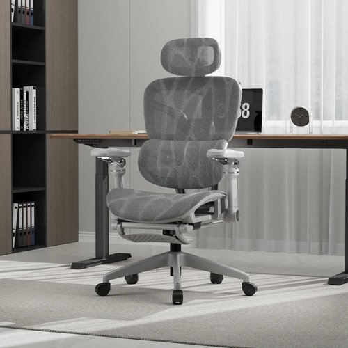 Silla Ergonómica Reclinable Con Reposapiés Y Soporte Lumbar