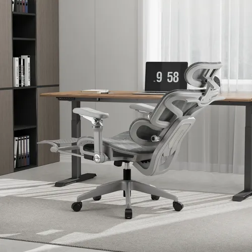 Silla Ergonómica Reclinable Con Reposapiés Y Soporte Lumbar - Imagen 4
