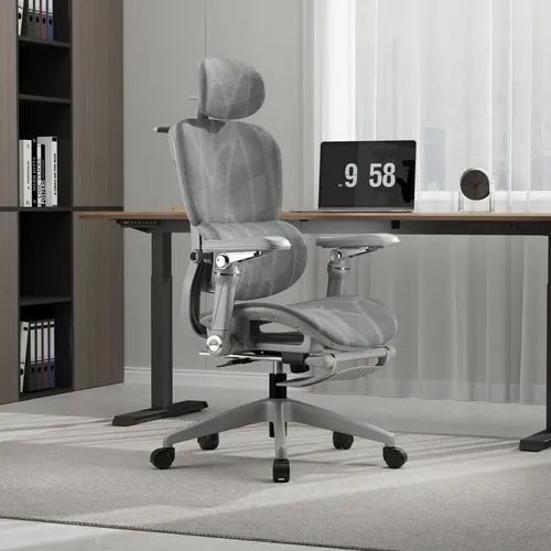 Silla Ergonómica Reclinable Con Reposapiés Y Soporte Lumbar - Imagen 3