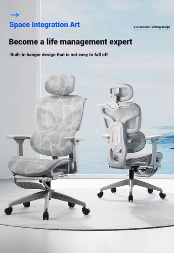 Silla Ergonómica Reclinable Con Reposapiés Y Soporte Lumbar - Imagen 11