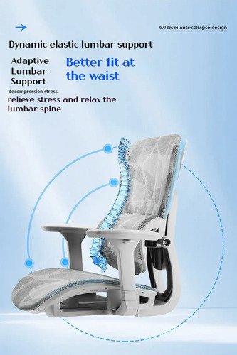Silla Ergonómica Reclinable Con Reposapiés Y Soporte Lumbar - Imagen 10