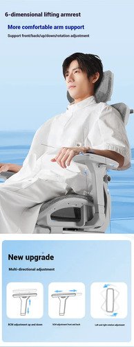 Silla Ergonómica Reclinable Con Reposapiés Y Soporte Lumbar - Imagen 8