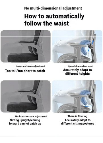 Silla Ergonómica Reclinable Con Reposapiés Y Soporte Lumbar - Imagen 7