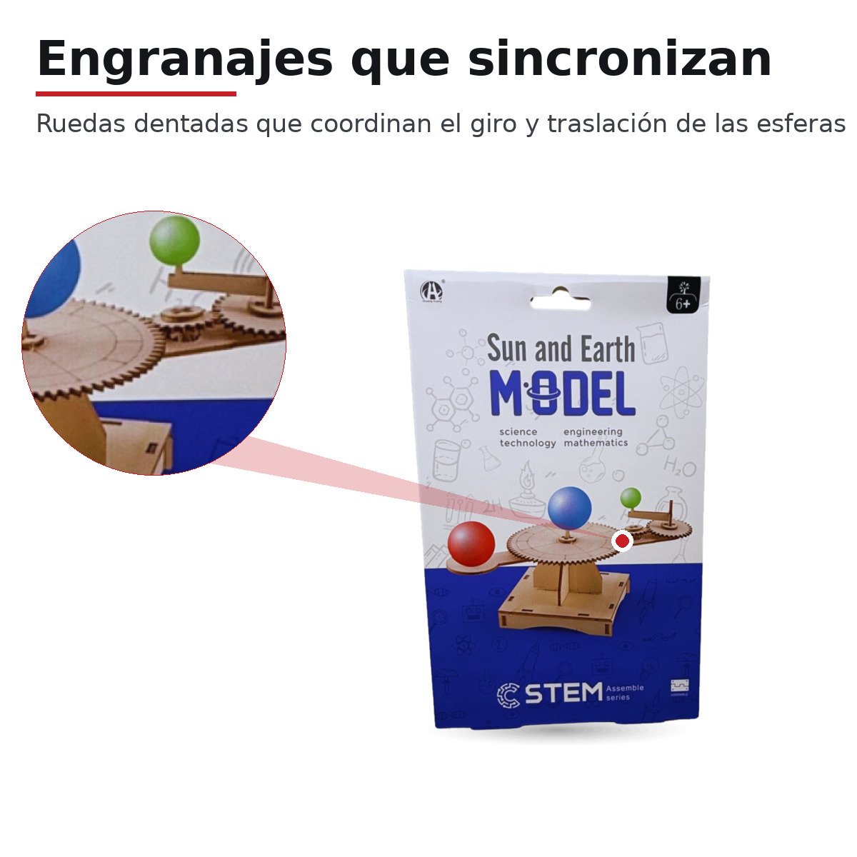 Juguete Cientifico STEM Sun Earth Model En Madera - Imagen 7